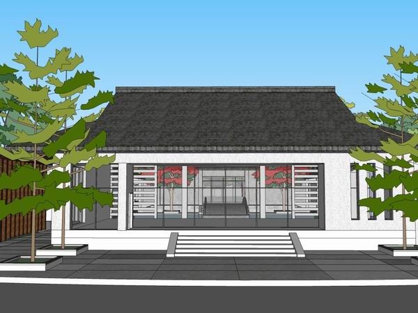 Sketchup文化模型|多层园林博览会，文化建筑，中式风格