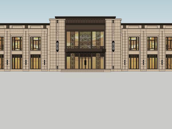 Sketchup住宅模型|多屋会所方案，住宅，古典风格
