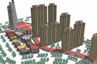 Sketchup综合体模型|多高层综合体，办公楼，住宅，商业，现代风格-BIM建筑网