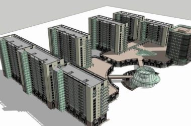 Sketchup综合体模型|多高层综合体，办公楼，住宅，商业，现代风格-BIM建筑网