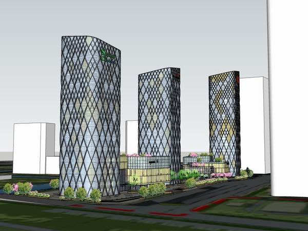 Sketchup办公模型|高层办公楼，商业，酒店，综合体，现代风格