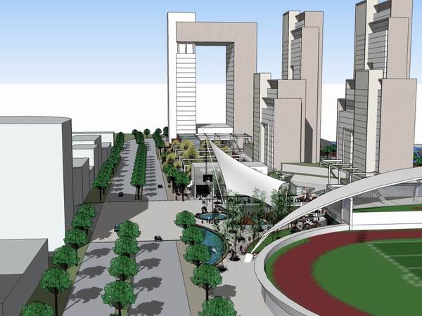 Sketchup综合体模型|高层综合体，办公楼，商业，酒店，公寓，现代风格