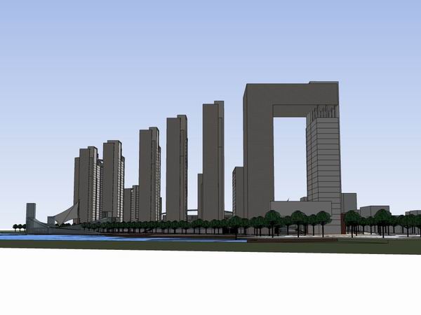 Sketchup综合体模型|高层综合体，办公楼，商业，酒店，公寓，现代风格