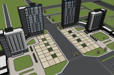 Sketchup办公模型|高层办公楼，现代风格-BIM建筑网