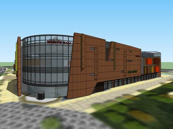 Sketchup综合体模型|多高层综合体办公，商业会所，现代风格