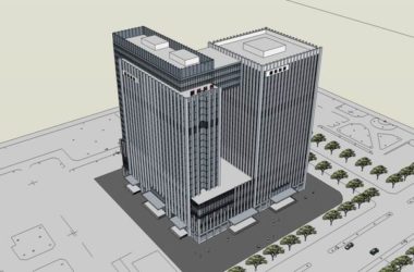 Sketchup办公模型|高层办公楼，现代风格-BIM建筑网