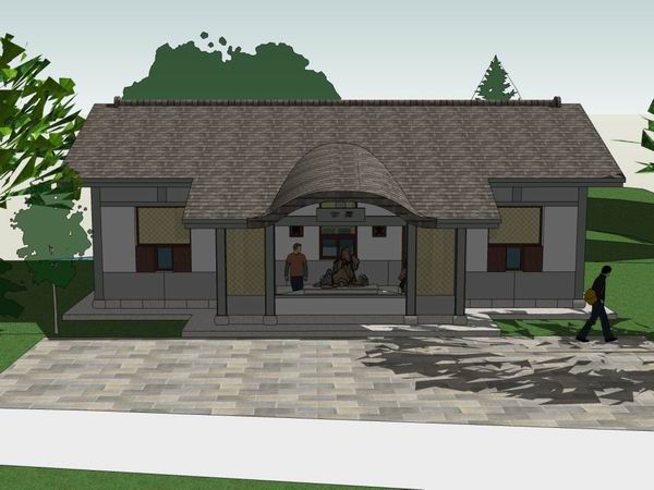 Sketchup小品模型|公共厕所，公厕，古典风格，小品