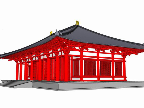 Sketchup古建筑模型|多层寺庙，中式风格，古寺古庙，古建