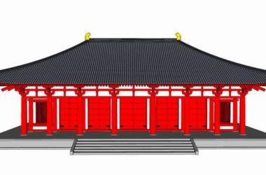 Sketchup古建筑模型|多层寺庙，中式风格，古寺古庙，古建-BIM建筑网