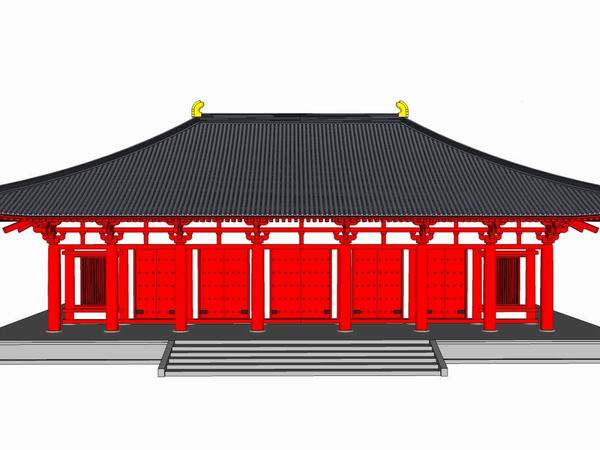 Sketchup古建筑模型|多层寺庙，中式风格，古寺古庙，古建