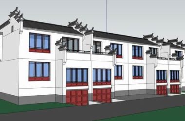 Sketchup住宅模型|多层住宅，花园洋房，中式风格-BIM建筑网