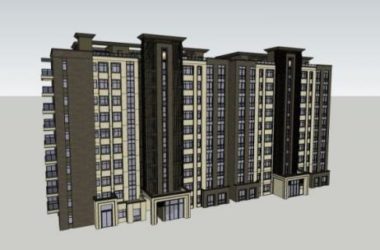Sketchup住宅模型|高层住宅，现代风格-BIM建筑网
