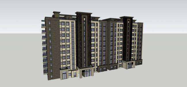 Sketchup住宅模型|高层住宅，现代风格