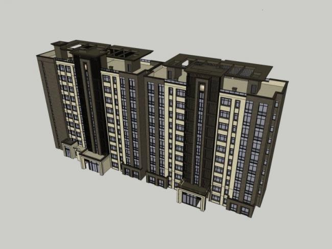 Sketchup住宅模型|高层住宅，现代风格