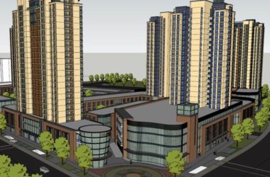 Sketchup住宅模型|高层住宅，底层商铺，大型商业，现代风格-BIM建筑网