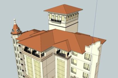 Sketchup住宅模型|超高层住宅，西班牙古典风格-BIM建筑网