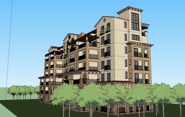 Sketchup住宅模型|多层住宅，西班牙古典风格
