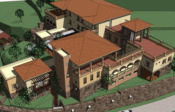 Sketchup酒店模型|多层住宅，古典风格，托斯卡纳风格