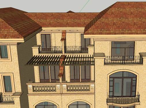 Sketchup住宅模型|多层住宅，居民楼，古典风格