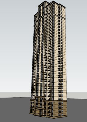 Sketchup住宅模型|超高层住宅，古典风格
