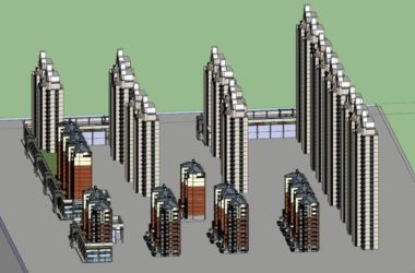 Sketchup住宅模型|超高层住宅，高层住宅，多层住宅，现代风格-BIM建筑网