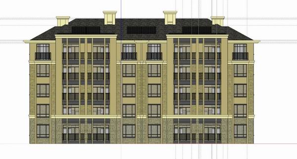 Sketchup住宅模型|多层住宅，古典风格