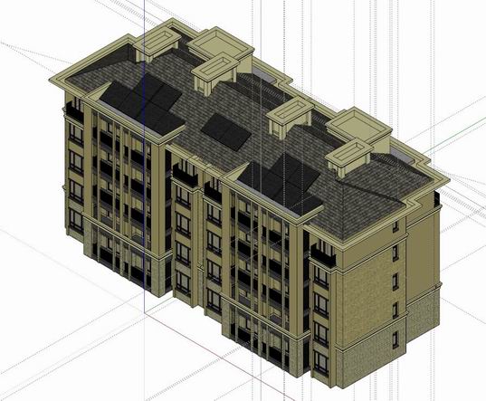 Sketchup住宅模型|多层住宅，古典风格