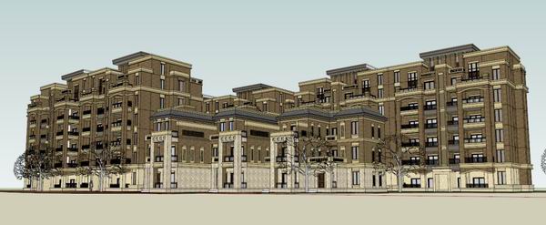 Sketchup住宅模型|多层住宅，古典风格