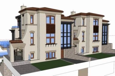 Sketchup住宅模型|多层住宅，坡地花园洋房，古典风格-BIM建筑网