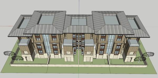 Sketchup住宅模型|高层住宅，花园洋房，古典风格