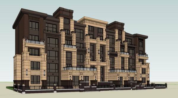 Sketchup住宅模型|多层住宅，古典风格