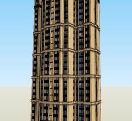 Sketchup住宅模型|超高层住宅，古典风格-BIM建筑网