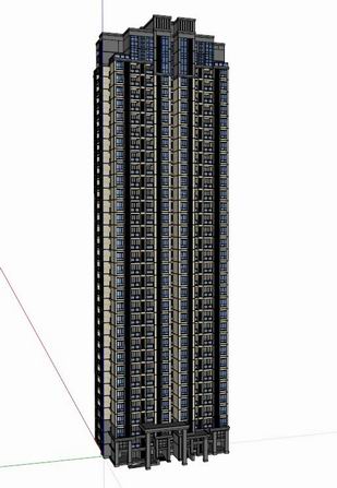 Sketchup住宅模型|超高层住宅，古典风格