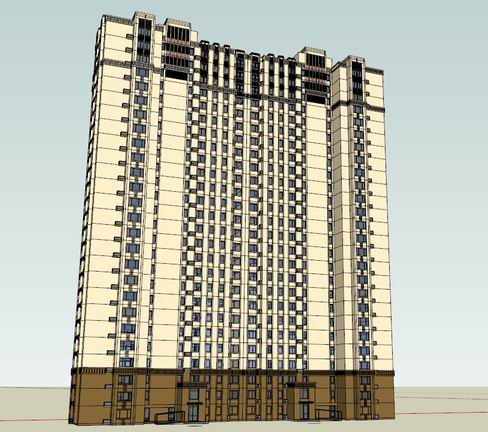 Sketchup住宅模型|高层住宅，古典风格
