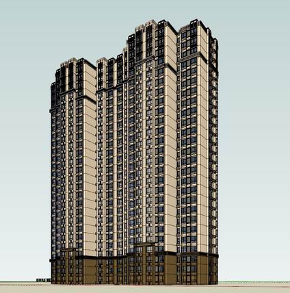 Sketchup住宅模型|高层住宅，古典风格