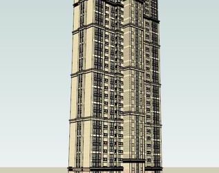 Sketchup住宅模型|超高层住宅，古典风格-BIM建筑网