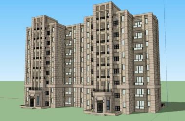 Sketchup住宅模型|多层住宅，现代风格-BIM建筑网