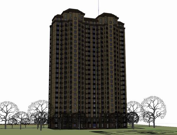 Sketchup住宅模型|高层住宅，古典风格