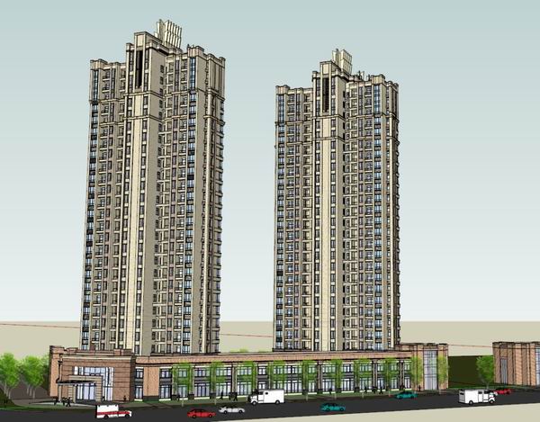 Sketchup住宅模型|高层住宅，古典风格