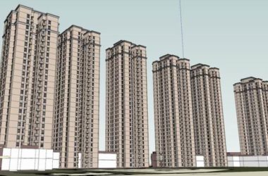 Sketchup住宅模型|高层住宅和底层商业，现代风格-BIM建筑网