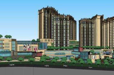 Sketchup住宅模型|高层住宅和底层商业，古典风格-BIM建筑网