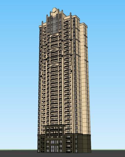 Sketchup住宅模型|超高层住宅，现代风格