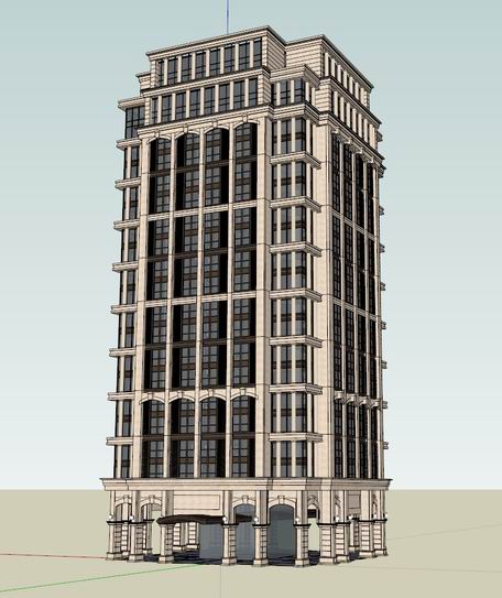 Sketchup住宅模型|高层住宅，现代风格