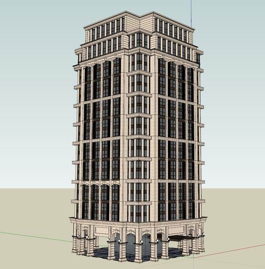 Sketchup住宅模型|高层住宅，现代风格