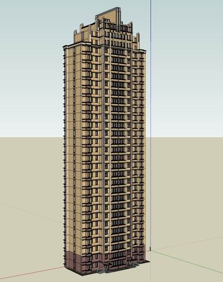 Sketchup住宅模型|超高层住宅，古典风格