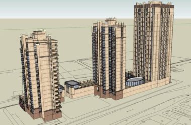 Sketchup住宅模型|高层住宅，底部商业，古典风格-BIM建筑网