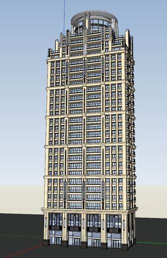 Sketchup住宅模型|高层住宅，古典风格