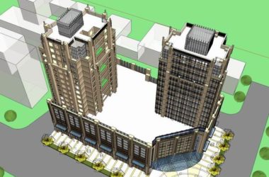 Sketchup住宅模型|高层住宅，底部商业，现代风格-BIM建筑网