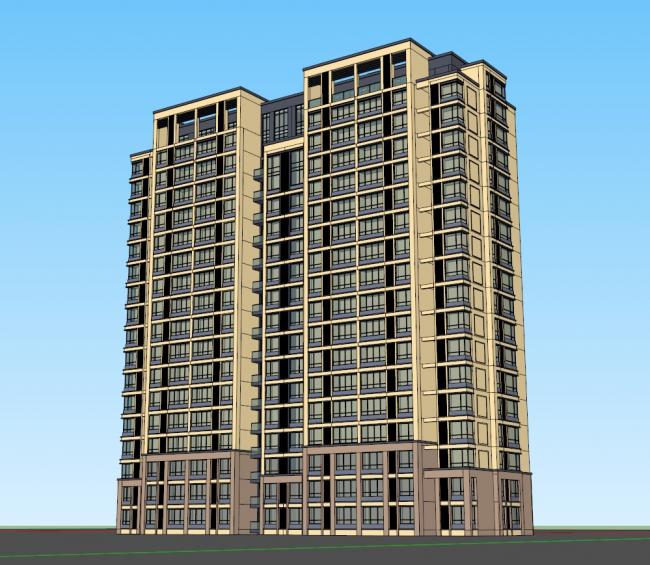 Sketchup住宅模型|高层住宅，现代风格