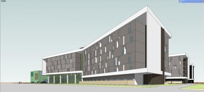 Sketchup学校模型|多层住宅，学校宿舍，学生宿舍，校园教育建筑，现代风格